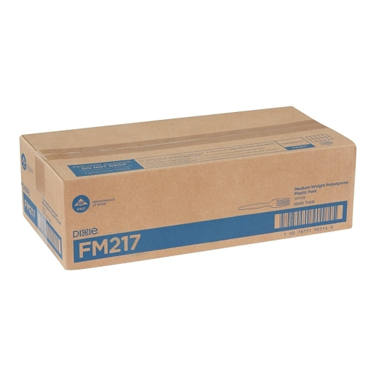 Dixie Medium Weight Polystyrene White Fork, 1 x 1000 ct Case - DOT product image 4
