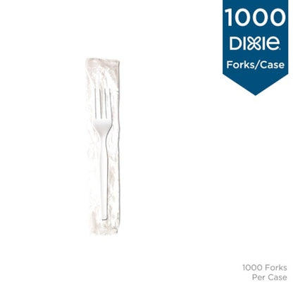 Dixie Medium Weight Polystyrene Individually Wrapped White Fork, 1 x 1000 ct Case - DOT product image 7