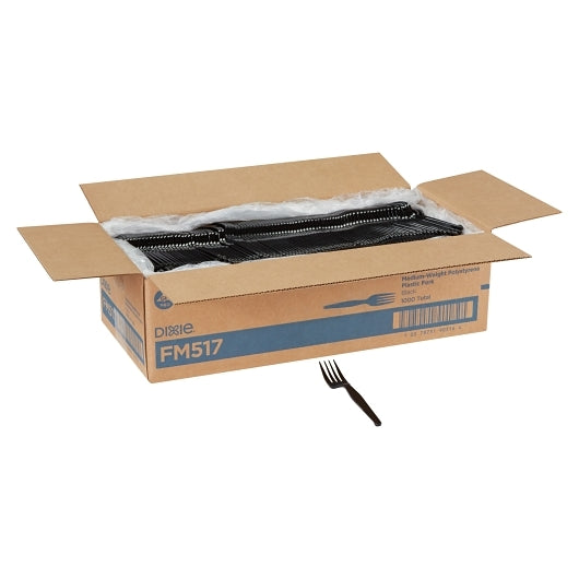 Dixie Medium Weight Polystyrene Black Fork, 1 x 1000 ct Case - DOT product image 3