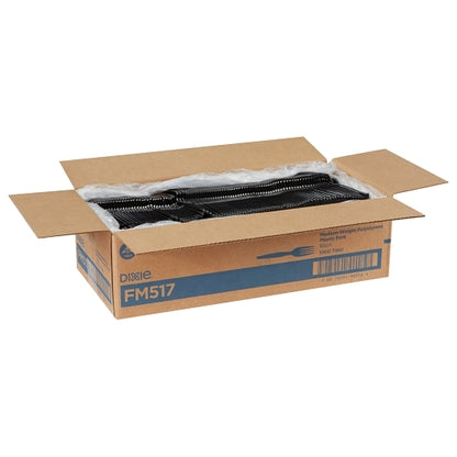 Dixie Medium Weight Polystyrene Black Fork, 1 x 1000 ct Case - DOT product image 4