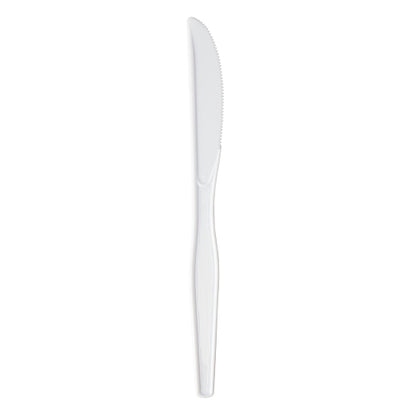 Dixie Heavy Weight Polystyrene White Knife, 1 x 1000 ct Case - Plates Bowls