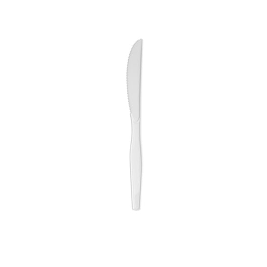 Dixie Medium Weight Polystyrene White Knife, 1 x 1000 ct Case - Plates Bowls