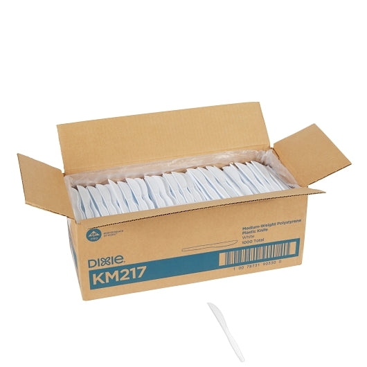 Dixie Medium Weight Polystyrene White Knife, 1 x 1000 ct Case - DOT product image 3