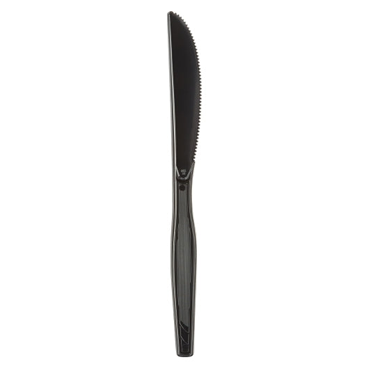 Dixie Medium Weight Polystyrene Black Knife, 1 x 1000 ct Case - Plates Bowls