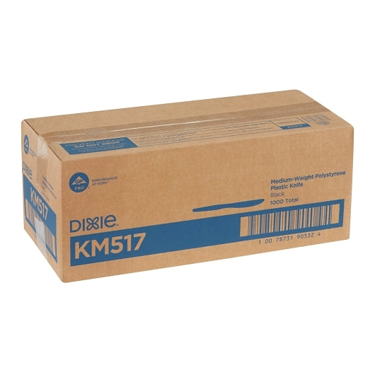Dixie Medium Weight Polystyrene Black Knife, 1 x 1000 ct Case - DOT product image 5