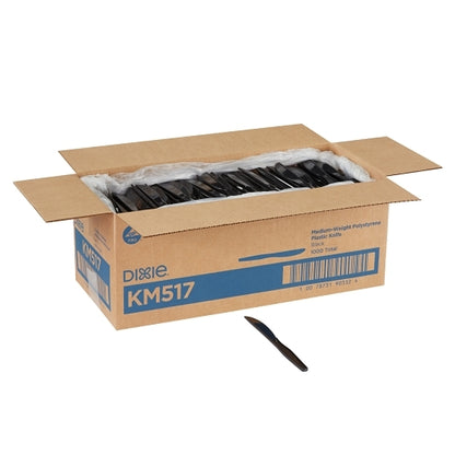 Dixie Medium Weight Polystyrene Black Knife, 1 x 1000 ct Case - DOT product image 3