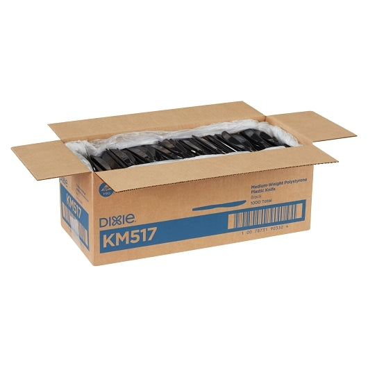 Dixie Medium Weight Polystyrene Black Knife, 1 x 1000 ct Case - DOT product image 4