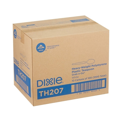 Dixie TEASPOON HEAVYWEIGHT POLYSTRENE WHITE 6 INCH, 10 x 100 ct Case - DOT product image 7