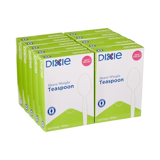 Dixie TEASPOON HEAVYWEIGHT POLYSTRENE WHITE 6 INCH, 10 x 100 ct Case - DOT product image 2