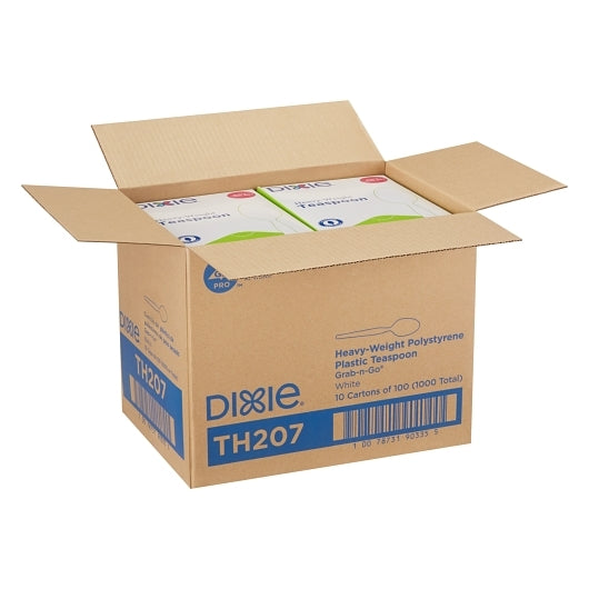 Dixie TEASPOON HEAVYWEIGHT POLYSTRENE WHITE 6 INCH, 10 x 100 ct Case - DOT product image 6