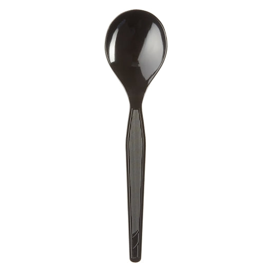 Dixie Heavy Weight Polystyrene Black Soup Spoon, 1 x 1000 ct Case - Prepared Foods