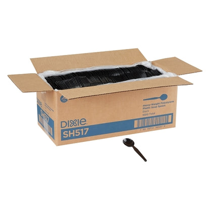 Dixie Heavy Weight Polystyrene Black Soup Spoon, 1 x 1000 ct Case - DOT product image 2
