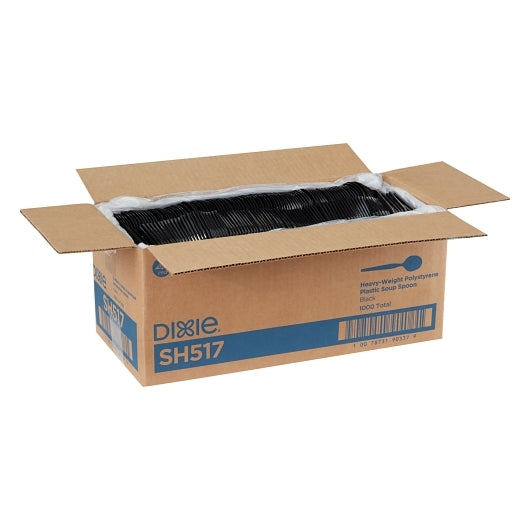 Dixie Heavy Weight Polystyrene Black Soup Spoon, 1 x 1000 ct Case - DOT product image 3