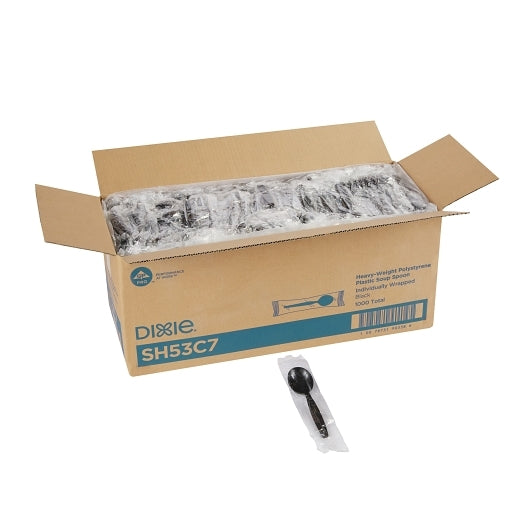 Dixie Gp Pro Heavy Weight Polystyrene Plastic Black Soup Spoon, 1 x 1000 ct Case - DOT product image 4