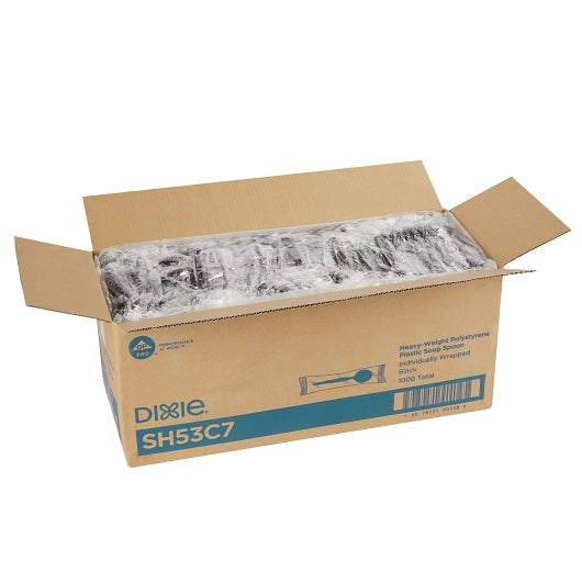 Dixie Gp Pro Heavy Weight Polystyrene Plastic Black Soup Spoon, 1 x 1000 ct Case - DOT product image 5
