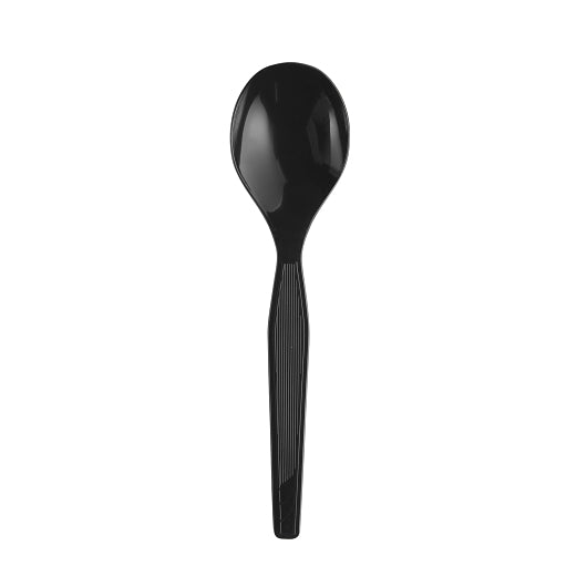 Dixie Medium Weight Polystyrene Black Soup Spoon, 1 x 1000 ct Case - Prepared Foods