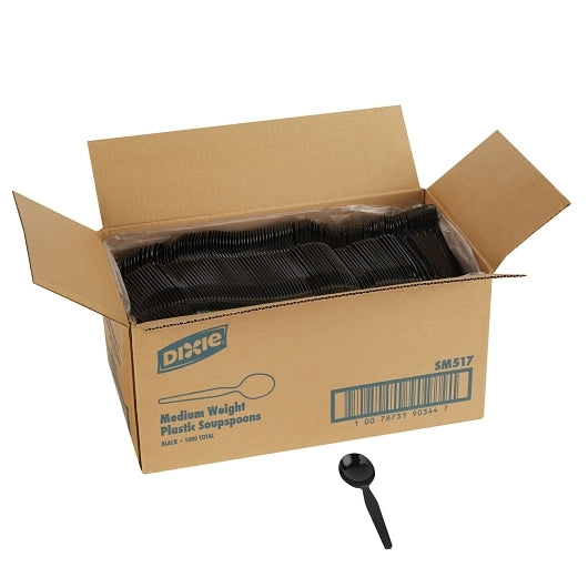 Dixie Medium Weight Polystyrene Black Soup Spoon, 1 x 1000 ct Case - DOT product image 3