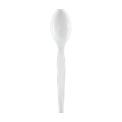 Dixie 6 Inch Heavyweight Polystyrene White Spoon, 1 x 1000 ct Case - Plates Bowls