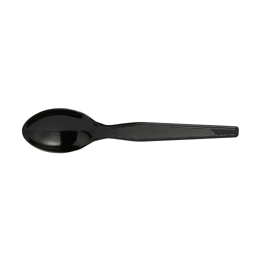 Dixie Gp Pro Heavy Weight Polystyrene Plastic Black Teaspoon, 1 x 1000 ct Case - Plates Bowls