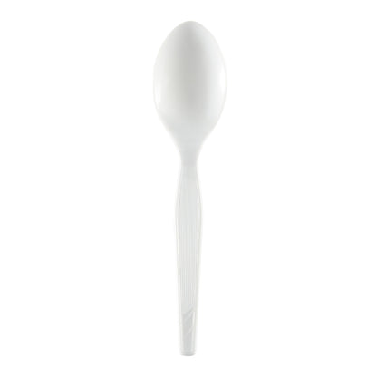 Dixie Medium Weight Polystyrene White Teaspoon, 1 x 1000 ct Case - Plates Bowls