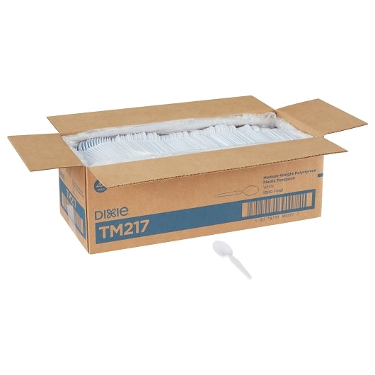 Dixie Medium Weight Polystyrene White Teaspoon, 1 x 1000 ct Case - DOT product image 3
