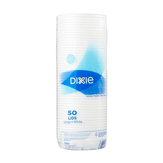 Dixie White Wisesize Lid Dome Fits 10 and 16 Ounce Perfectouch Cup And 12 and 20 Ounce Hot Cup, 10 x 50 ct Case