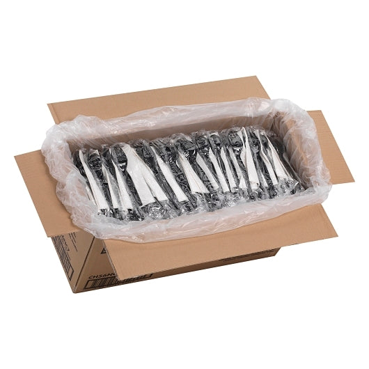 Dixie Heavy Weight Polystyrene Knife, Fork, Teaspoon, and Napkin Black Individually Wrapped Cutlery Kit, 1 x 250 ct Case - DOT product image 5