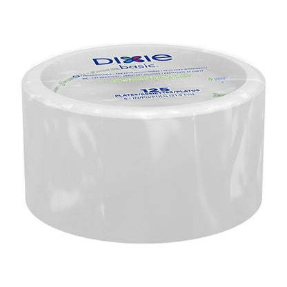 Dixie 8.5 Inch Basic White Paper Plates With Printed Inner Polyfor, 4 x 125 ct Case - DOT product image 3