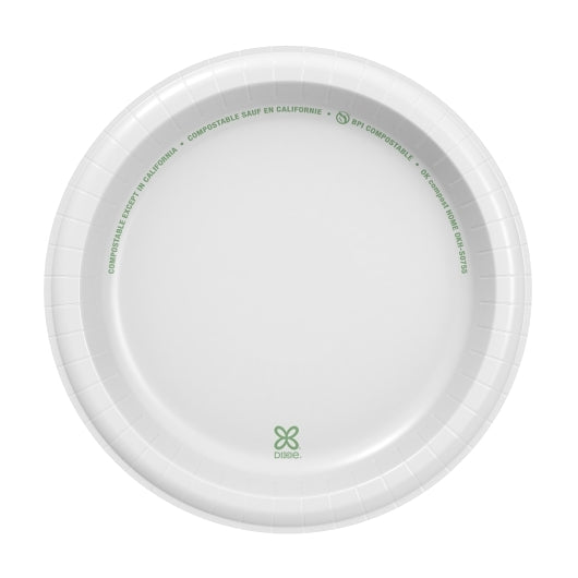 Dixie 8.5 Inch Basic White Paper Plates With Printed Inner Polyfor, 4 x 125 ct Case - DOT product image 6