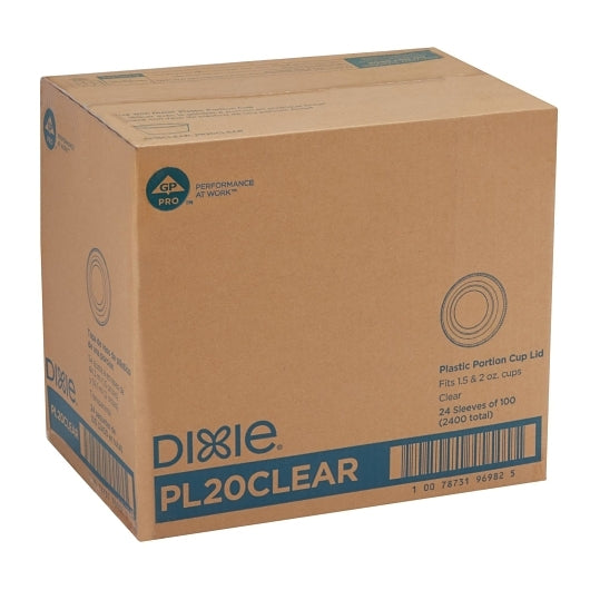 Dixie 2 Ounce Clear Souffle Lid, 24 x 100 ct Case - Disposable Cups & Lids
