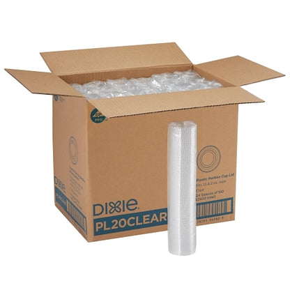 Dixie 2 Ounce Clear Souffle Lid, 24 x 100 ct Case - Alternate product angle or state