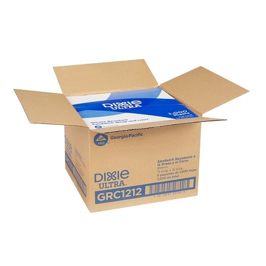 Dixie Ultra HIGHLY GREASE RESISTANT SANDWICH PAPER 12" X 12" X 2.5" WHITE, 5 x 1000 ct Case - DOT product image 4