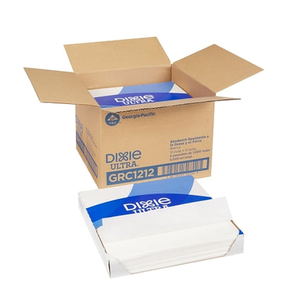 Dixie Ultra HIGHLY GREASE RESISTANT SANDWICH PAPER 12" X 12" X 2.5" WHITE, 5 x 1000 ct Case - DOT product image 5