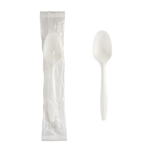 Dixie Medium Weight Polypropylene Individually Wrapped White Teaspoon, 1 x 1000 ct Case - DOT product image 2
