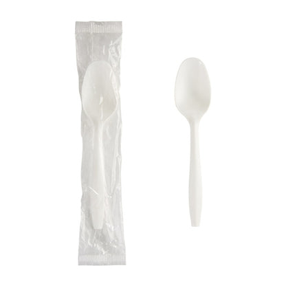Dixie Medium Weight Polypropylene Individually Wrapped White Teaspoon, 1 x 1000 ct Case - DOT product image 2