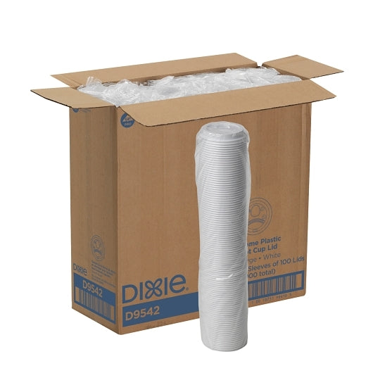 Dixie White Lid Fits Perfectouch 10 and 20 Ounce Paper Hot Cup, 10 x 100 ct Case - DOT product image 6