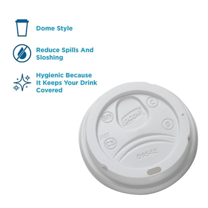 Dixie White Lid Fits Perfectouch 10 and 20 Ounce Paper Hot Cup, 10 x 100 ct Case - DOT product image 7
