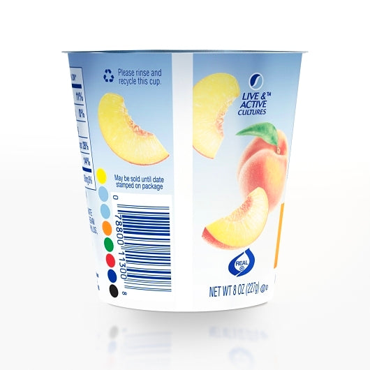 Upstate Niagara Coop Peach Nonfat Blended Yogurt, 12 x 8 oz Case - Alternate product angle or state