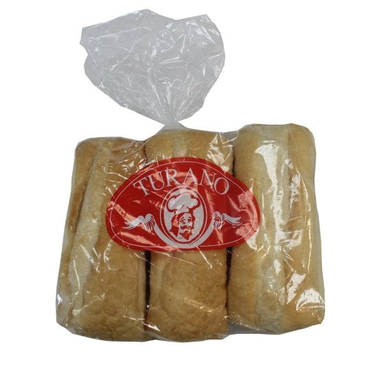 Turano 6.5" Hinged French Roll, 12 x 6 x 3 oz Case - Breads, Rolls & Buns
