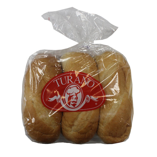 Turano 7.5" Hinged Soft Philly Hoagie Roll, 12 x 6 x 3.1 oz Case - Breads, Rolls & Buns