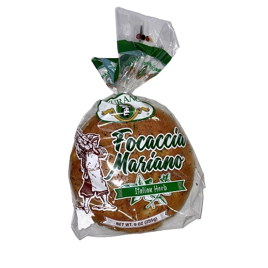 Turano Italian Herb 8" Focaccia Bread, 15 x 9 oz Case - Breads, Rolls & Buns