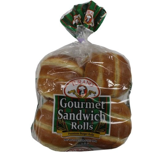 Turano 4" Gourmet Sliced Sandwich Roll, 96 x 2.7 oz Case - Breads, Rolls & Buns