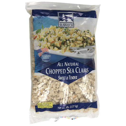 Sea Watch Chopped Clam Meat, 2 x 5 lb Case - Frozen Meat & Seafood