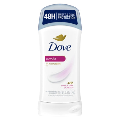 Dove Women's 48 Hour Powder Anti-Perspirant Deodorant Stick, 2 x 6 x 2.6 fl oz Case - Front/center packaged product image