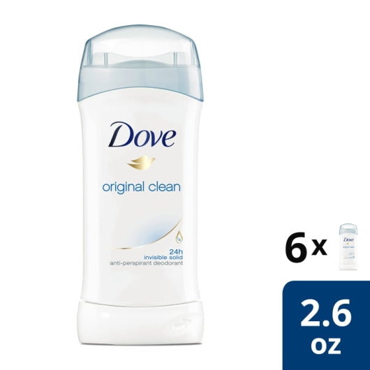 Dove Women's All Day Original Clean Anti-Perspirant Deodorant Stick, 2 x 6 x 2.6 fl oz Case - Health & Personal Care