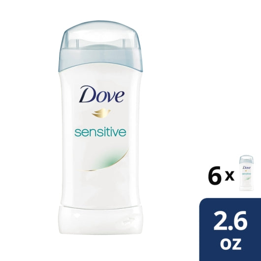Dove Women'S Sensitive Anti-Perspirant Deodorant Stick, 2 x 6 x 2.6 fl oz Case - GS1 mobile-ready hero image