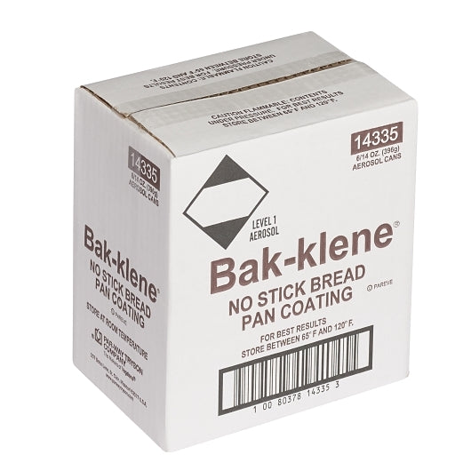 Bakers Klene Bread Pan Coating Case, 6 x 14 oz Case - Alternate product angle or state