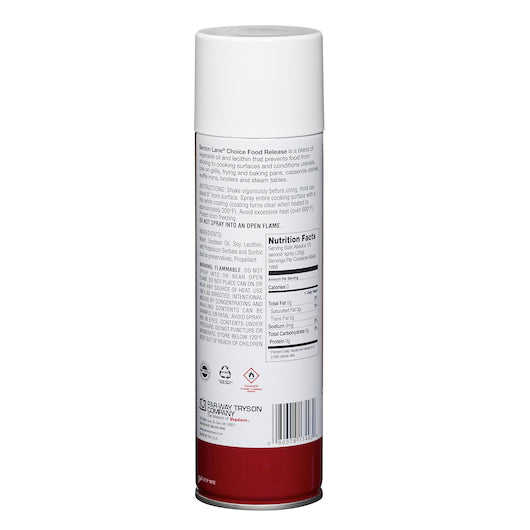 Benton Lane Choice Water Base Pan Spray Aerosol, 6 x 16.5 oz Case - DOT product image 5