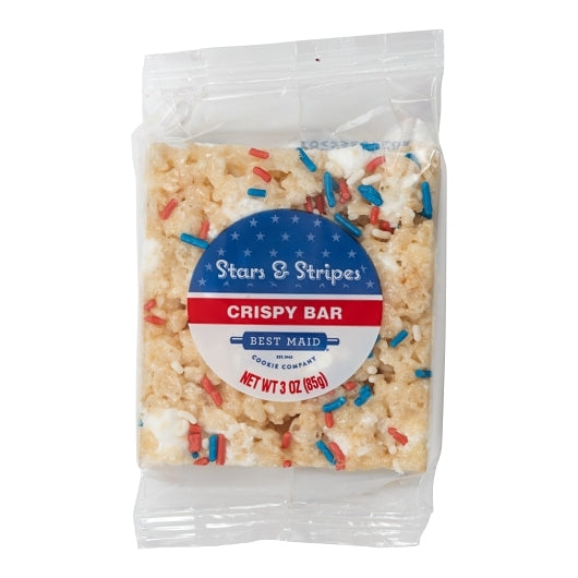 Best Maid Individually Wrapped Marshmallow Stars & Stripes Crispy Bar, 24 x 3 oz Case - Bakery & Desserts