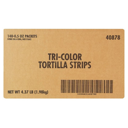 Fresh Gourment Crispy Tri-Color Tortilla Strips Salad Topping Single Serve, 140 x 0.5 oz Case - DOT product image 6